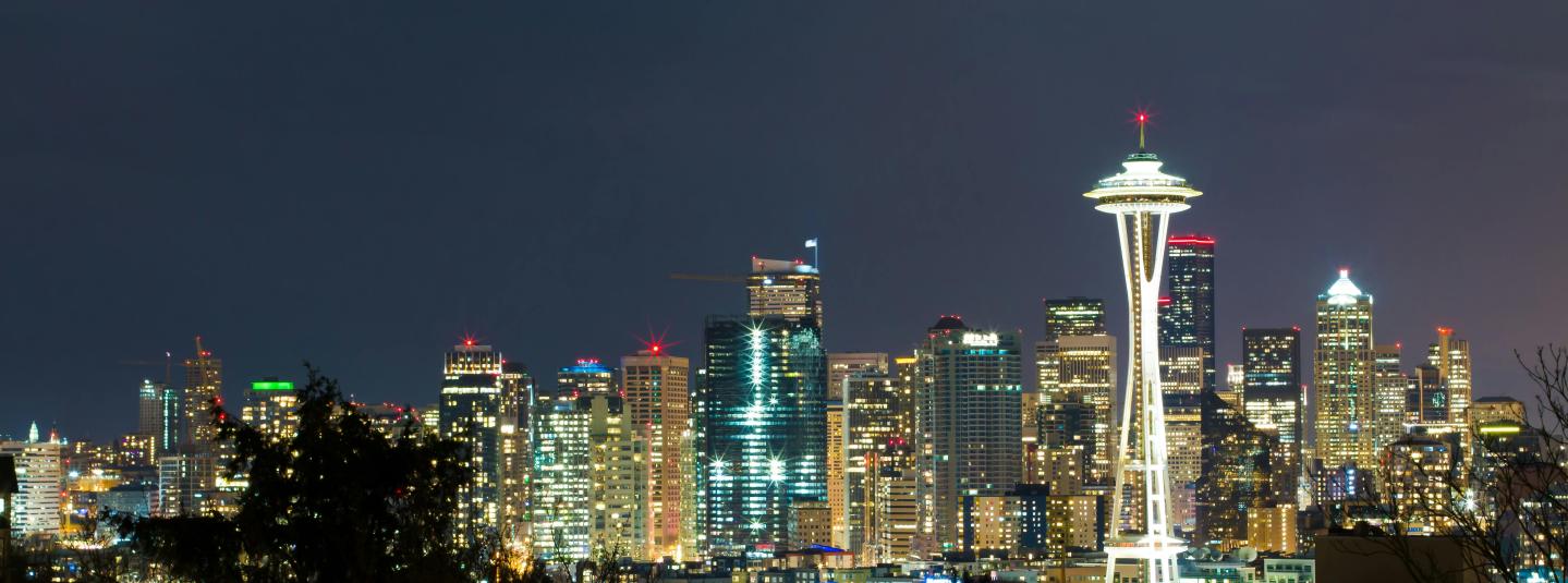 Seattle Skyline at Night for Stewardship in Action Conference 2026