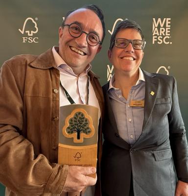 FSC US President and Teakhaus President with 2025 FSC Leadership Award
